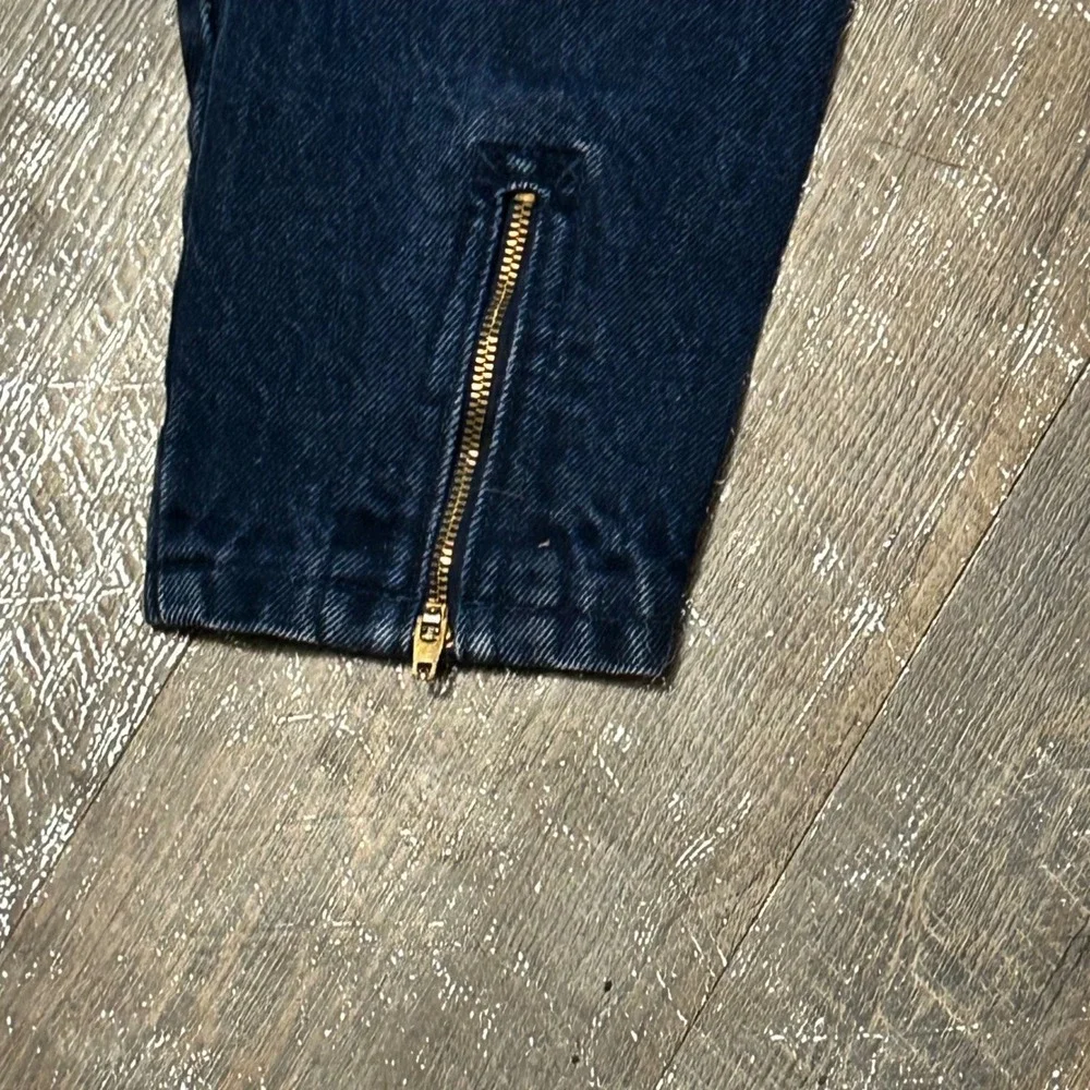 Vintage Jordache Basics High Waisted Mom Jeans Dark Wash Ankle Zip 13/14 8145J
